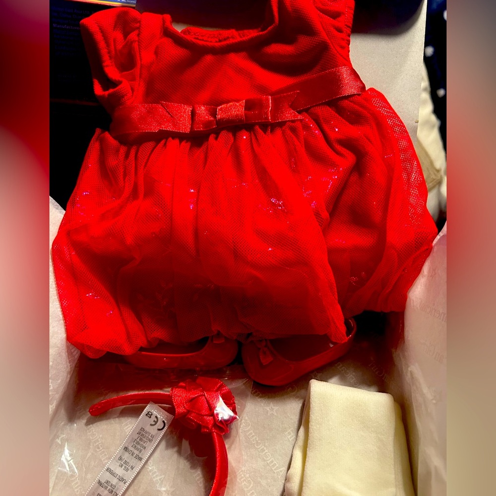 NIB Bitty Baby Red sparkle set